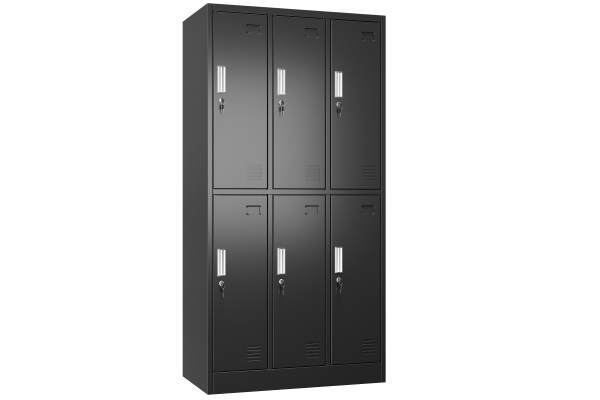 SZAFA BHP 6-KOMOROWA; 90CM; CZARNA